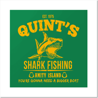 Quint's Shark Fishing Amity island 1975 Posters and Art